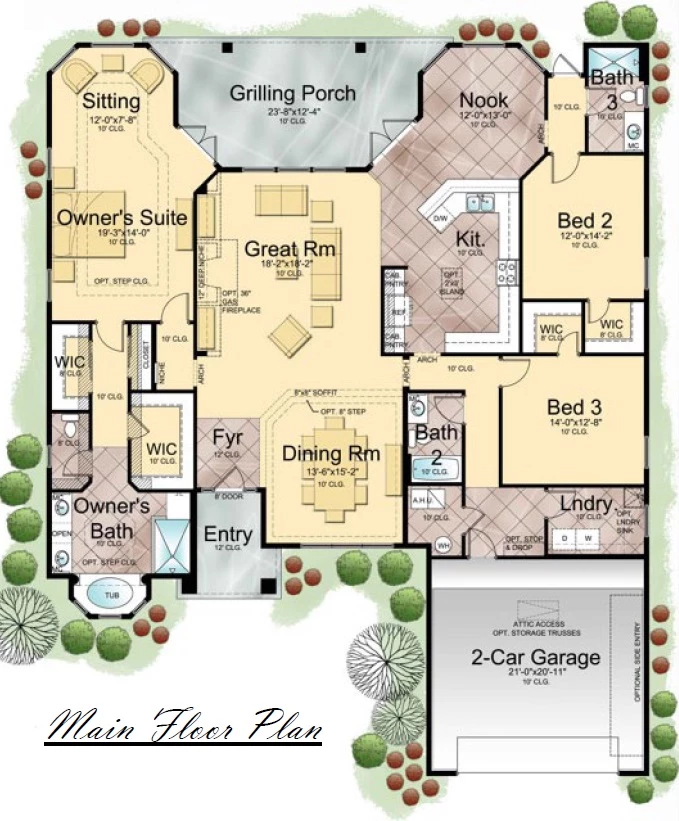 Cornerstone Homes' Santa Rosa floor plan showing a spacious layout with multiple bedrooms, baths, and a two-car garage.